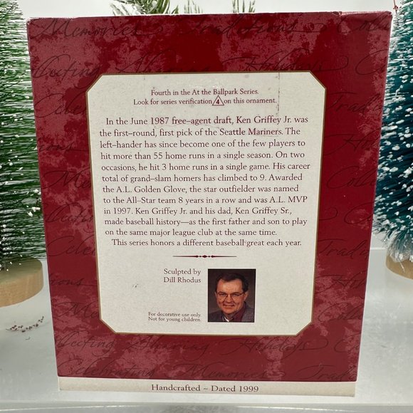 Hallmark Keepsake Series Christmas Holiday Ornament Ken Griffey Jr. Baseball Spo - Picture 2 of 7